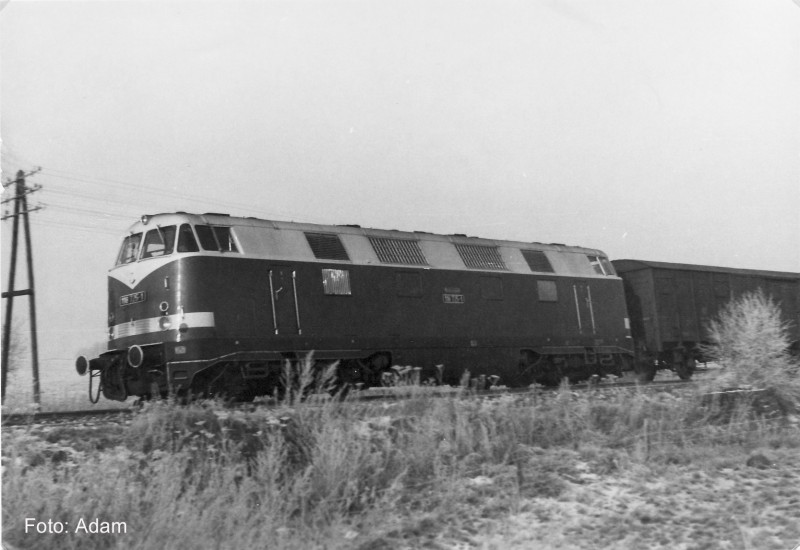 118 725-1 Bw Zittau bei Eibau mit E 981 11.1987 Kopie